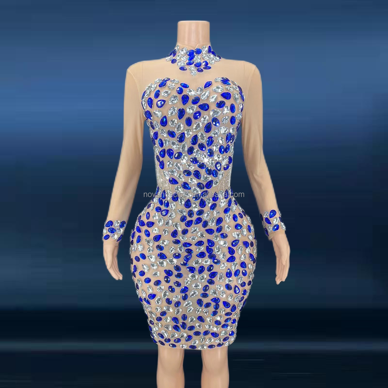 NOVANCE Y2400-B Vestidos De Fiesta Para Nina Dazzling Blue Heart Diamond  Tassels Summer Dress Girls' Dresses for Birthday Party| Alibaba.com