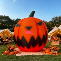 Ballon gonflable géant tête de citrouille crâne de 20 pieds de haut, décoration extérieure pour maison hantée d'Halloween