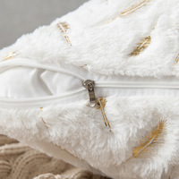 Home Christmas Day Kissen bezug Gold Stamp ing Throw Kissen bezug Short Plush Bronzing Feather Kissen bezug