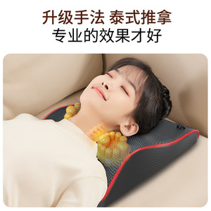 Coussin de massage électrique pour le dos, avec fonction de pétrissage, chaleur et compression, minuterie, à brancher, en cuir PU, pour le cou, la taille et le dos - Product Image 2