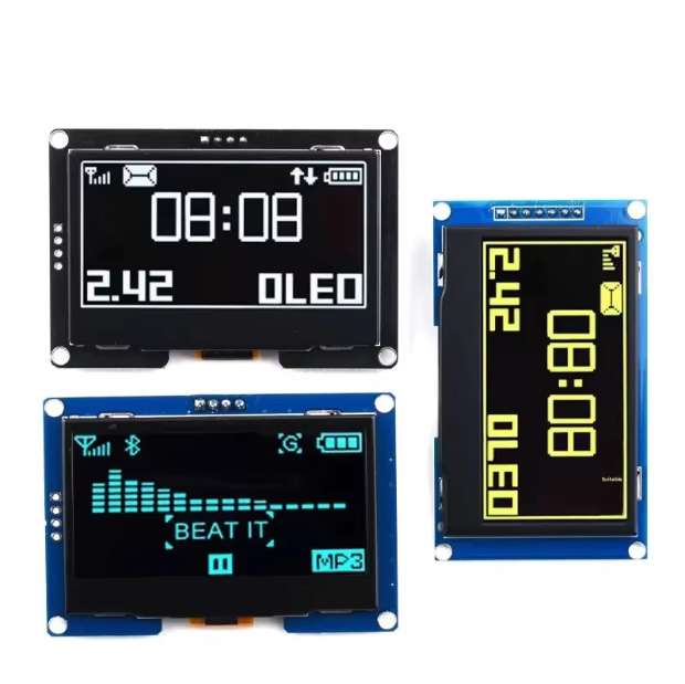 2.42 Inch OLED Display Module 128x64 HD Screen Module SSD1309 7 Pin SPI/IIC I2C Serial Interface for UNO R3