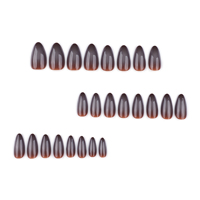 24 pièces 4192 Ongles pressés courts en forme d'amande en PMMA acrylique importés de Corée, faux ongles, personnalisation et dropshipping
