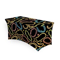 Nappe de table rectangulaire élastique à imprimé de fleurs tropicales d'Hawaii pour les fêtes, les événements en plein air/