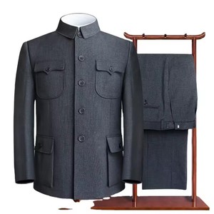 Ensemble de costumes chinois <span class=keywords><strong>Mao</strong></span>, vêtements traditionnels pour hommes, veste, manteau, hauts, pantalons, vêtements chinois pour le printemps et l'automne - Product Image 3