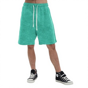 Shorts pour hommes Elite délavés à l'acide, en coton épais de haute qualité, effet vintage, avec logo personnalisé, style survêtement - Product Image 5