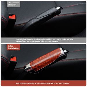 Hot-Selling <b>Peach</b> Wood Color Carbon Fiber Pattern Handbrake Cover Protective Decorative Cars <b>Top</b> for Business Promotional Gift - Product Image 4