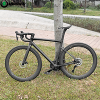 Cadre de vélo de route en carbone 700c avec guidon intégré, cadre de vélo de route avec support UDH intégré au cadre, vélo de route en carbone