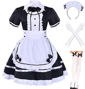Anime japonés Sissy Maid vestido Cosplay dulce clásico Lolita elegante delantal vestido de sirvienta con calcetines conjunto de guantes - Product Image 1