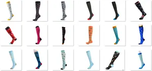 Chaussettes de compression pour sports de plein air pour femmes et hommes chaussettes de pression élastiques multicolores pour le cyclisme