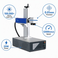 Mesin Penanda Laser Serat Mini Portabel Bench-Top Air Baru 20W DXF PLT BMP AI 3D Multifungsi