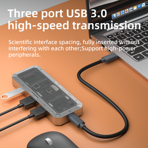 Station d'accueil PIVA G61 6 en 1, concentrateur <span class=keywords><strong>USB</strong></span> 6 ports, alliage d'aluminium, 4K60Hz, PD100W, USB3.0, port Ethernet Gigabit RJ45 pour le <span class=keywords><strong>bureau</strong></span> - Product Image 4