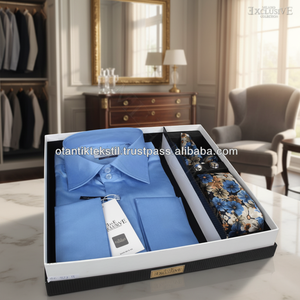 Camisa de Vestir de Manga Larga para Hombre Cuflin Francesa, Talla Grande, Teñida con Hilo, Color Sólido, 100% Algodón, Temporada de Primavera, en Caja - Product Image 3