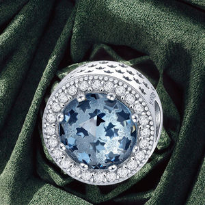 Pulseras y Collares <span class=keywords><strong>de</strong></span> Plata <span class=keywords><strong>de</strong></span> Ley 925 para Mujer, Brillantes <span class=keywords><strong>Estrellas</strong></span> con Circonitas Azules, Colgantes Finos, Dijes para Joyería <span class=keywords><strong>de</strong></span> Compromiso - Product Image 3