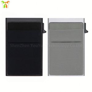 Porte-cartes automatique avec poche à monnaie, portefeuille minimaliste pour cartes de visite, étui à cartes intelligent et fin en aluminium pour hommes - Product Image 2
