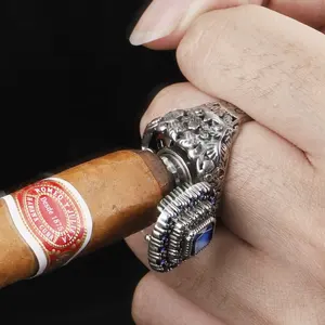 Cortador de cigarros en forma de anillo de aleación de aluminio, personalizado, con diseño redondo