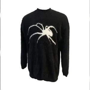 Modelli di logo personalizzati Fashion Design spider pattern maglione lavorato a maglia pullover lavorato a maglia con motivo a trecce maglione di cachemire