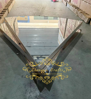 Plateforme semi-circulaire en acrylique pour scène de salle de mariage, blanc brillant doré, plateforme d'escalier pour scène de mariage, décoration de fête de mariage