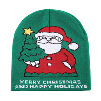 Bonnet en tricot jacquard Père Noël Bonhomme de neige 2026 – Chaud et élégant pour les fêtes de Noël