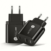 Dual TYPE C PD20W Wand-Schnellladegerät PD40W EU US UK Stecker 2 USB-Anschlüsse Wandladegerät USB C