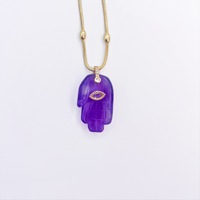 Vente en gros Collier avec pendentif palmier en pierre naturelle multicolore Lucky Eye mode originale Bijoux pour femmes