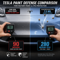 Film de protection de peinture (PPF) TPU bleu glacier pour Tesla Model Y, pré-découpé, prêt à l'emploi, 1,52x15m, vente en gros, directement de l'usine