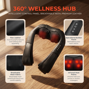 Hot Selling 4D Kneading Electric <strong>Neck</strong> Shoulder <strong>Massager</strong> Infrared Cervical <strong>Shiatsu</strong> Heating Therapy Vibration Massage - Product Image 2