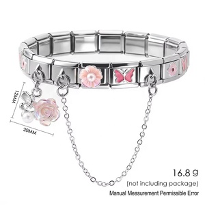 Lot de 18 pièces Ensemble d'outils combinés à motifs papillon et fleur, compatible avec les breloques italiennes et les maillons de bracelet en acier inoxydable de 9 mm, pour bracelet DIY, cadeau chrétien - Product Image 3