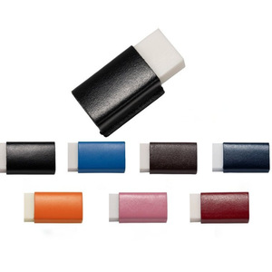 Funda de borrador de cuero PU minimalista de estilo japonés, compacta y elegante, papelería creativa para estudiantes. - Product Image 1
