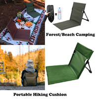 Chaise de plage pliable d'extérieur, tapis de camping compact pour la randonnée et le pique-nique avec dossier