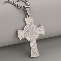 Collier pendentif croix en acier inoxydable en gros pour hommes et femmes, bijoux punk vintage, accessoires DIY