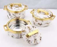 Ensemble de luxe en marbre pour fondue, 1,5L, 2L, 2,5L, avec couvercle verrouillable, intérieur en acier inoxydable, doubles poignées, récipient isotherme pour aliments, idéal pour les fêtes