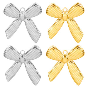 POWELL Stainless Steel Bow <strong>Pendant</strong> Versatile DIY Necklace Accessory with 18K Plated Gold <strong>Fashionable</strong> Style <strong>Charms</strong> - Product Image 4
