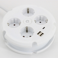 En Oferta, Regleta de Enchufes de 4 Vías con Estándar Europeo de 16 A, Puerto USB Tipo C, Conexión a Tierra, Uso Residencial, PC Ignífugo