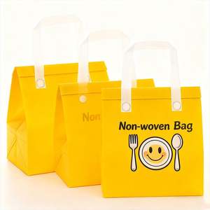 Sac publicitaire non tissé personnalisé avec logo pour la restauration rapide, sac de courses laminé, sac de pique-nique à emporter, sac non tissé pour cadeaux quotidiens - Product Image 2