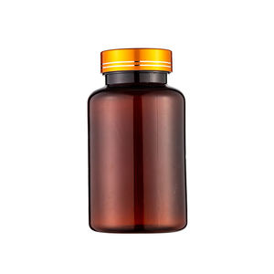 בקבוק גלולה חום עמיד אור אדום עם כיסוי אריזת כובע כסף כתום עבור תרופות ואגירת ויטמין - Product Image 4