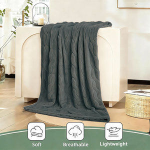 Manta Moderna de Color Sólido Simple, de Poliéster y Felpa de Coral, Suave al Tacto, Decorativa para Sofá, Sala de Estar - Product Image 3