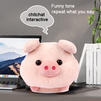 Poupée cochon en peluche douce avec commande vocale gyrate, jouet animal en peluche avec enregistrement de musique légère répétition oink