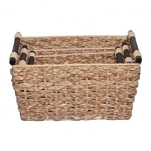 Panier noir pour l'arrière des toilettes, pliable à un seul niveau, pour le linge, en osier, en feuilles de saule, en métal antique, pour le pain - Product Image 4
