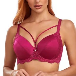 BINNYS Sujetador De Mujer Con Encaje Bra ukuran Plus untuk wanita, Bra Push Up Al Por 38 E Cup Soutiens Gorge bordir bunga besar