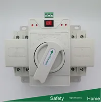 Contrôleur de commutateur à double circuit monophasé intelligent ATS 2P, commutateur de transfert automatique à double alimentation, personnalisable, CB 5kA