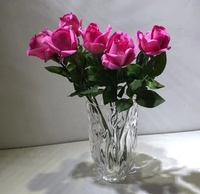 Vente en gros, fleurs en latex de haute qualité, toucher réel, blanc, rose, toucher réel, roses simples pour les décorations de mariage à domicile, O-X308