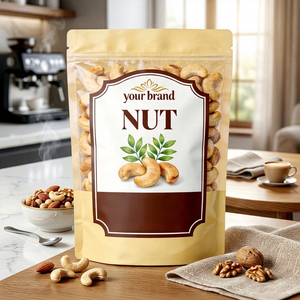 Bolsa de Embalaje de Alimentos Personalizada con Cierre Reutilizable, Bolsa con Cierre Ziplock de Papel Kraft para Frutos Secos, Bolsas de Embalaje para Frutos Secos Mixtos - Product Image 3