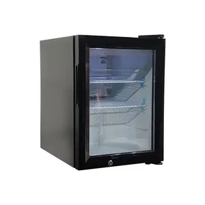 Vanace紧凑型冰箱低价OEM ODM 35升玻璃门不锈钢饮料冷却器商用迷你冰箱