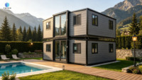Maison modulaire à deux étages en conteneurs préfabriqués, portable, moderne, empilable, villa préfabriquée pour hôtel, gîte ou resort