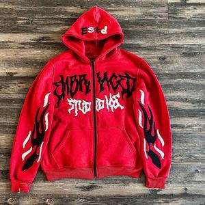 Sudadera con capucha y cremallera personalizada Y2k Sudadera con capucha bordada para hombre Sudadera con capucha de diseñador Muestra gratis - Product Image 3