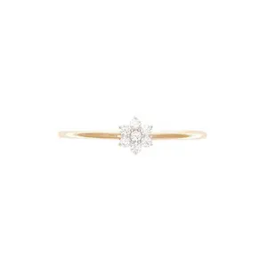 925 Sterling Silver 18k Gold Jewelry Cubic Zircon Floral Lotus Stacked Elegant Ring