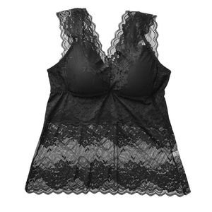 Plus Size Lace V-Neck Spliced <strong>Cami</strong> <strong>Top</strong> for Women,<strong>Built</strong>-<strong>in</strong> Padded,Sexy Inner Wear,Sleeveless Base Layer,Push-Up Design for Curvy - Product Image 5