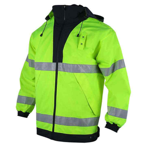 Chaqueta de seguridad de tela Oxford duradera con ropa de seguridad reflectante Hi Vis Multi bolsillos impermeable al por menor chaqueta de bombardero Stock - Product Image 5