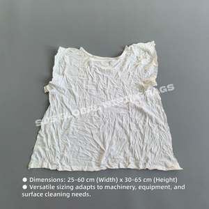 Chiffons de nettoyage industriels recyclés moins chers, chiffons blancs en coton 100% pour essuyage, marine, voiture, huile, eau - Product Image 3