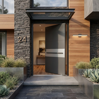 Porte pivotante de sécurité robuste en acier inoxydable Zonle, porte d'entrée principale extérieure moderne avec serrure intelligente électronique